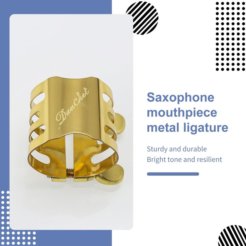Danchet Tenor Saxophone Ligature Double Screws Gold Tenor Saxophone Ligature Fastener - Image 5